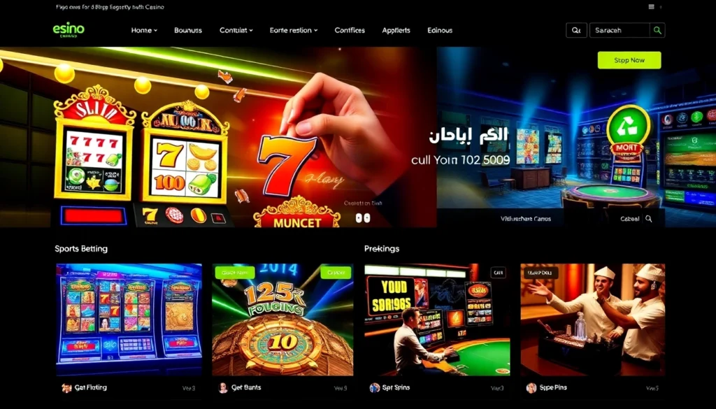 Engaging CK4444 online gaming platform showing a lively casino environment with slots, live dealer, and sports betting, emphasizing vibrant visuals and user engagement.