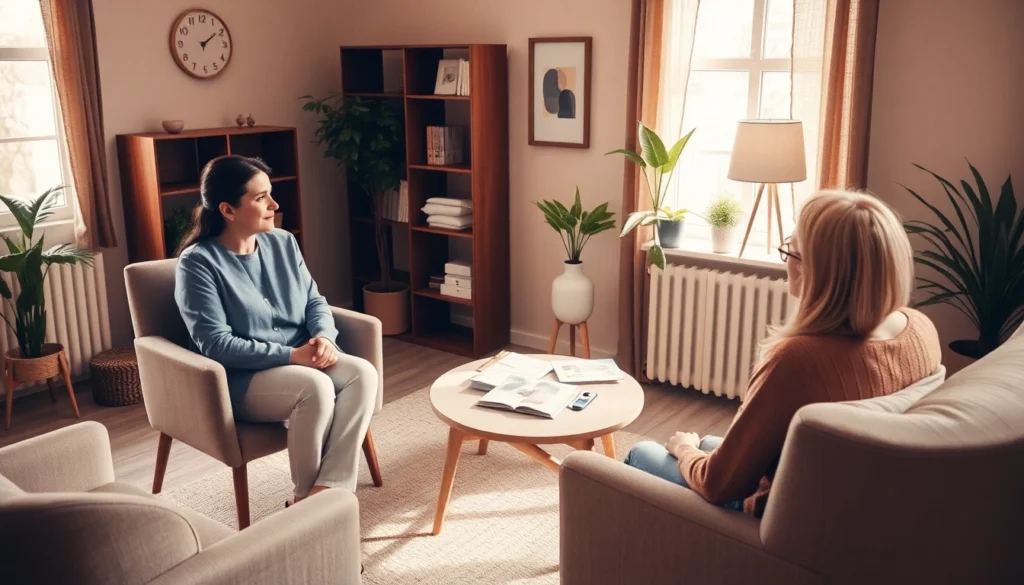 Psycholog Lublin providing supportive therapy in a welcoming office environment, helping clients improve mental well-being.