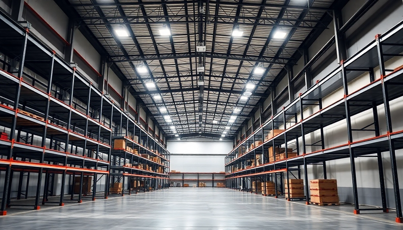 Moderne LED-Beleuchtung in einer Industriehalle