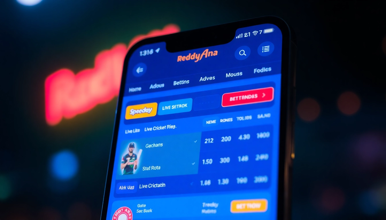 Reddy Anna Book betting platform displaying live cricket odds on a smartphone for online sports betting convenience.