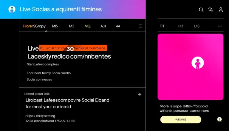 Social Commerce News updates shown on a vibrant digital dashboard emphasizing real-time
