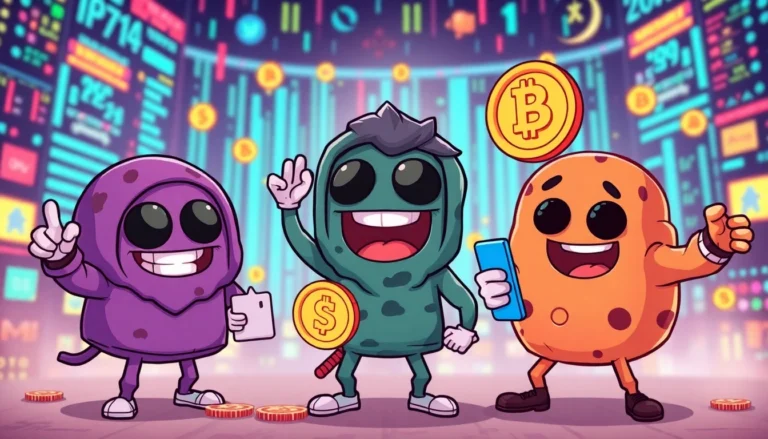 Crypto Community Meme illustration with animated characters celebrating in vibrant style