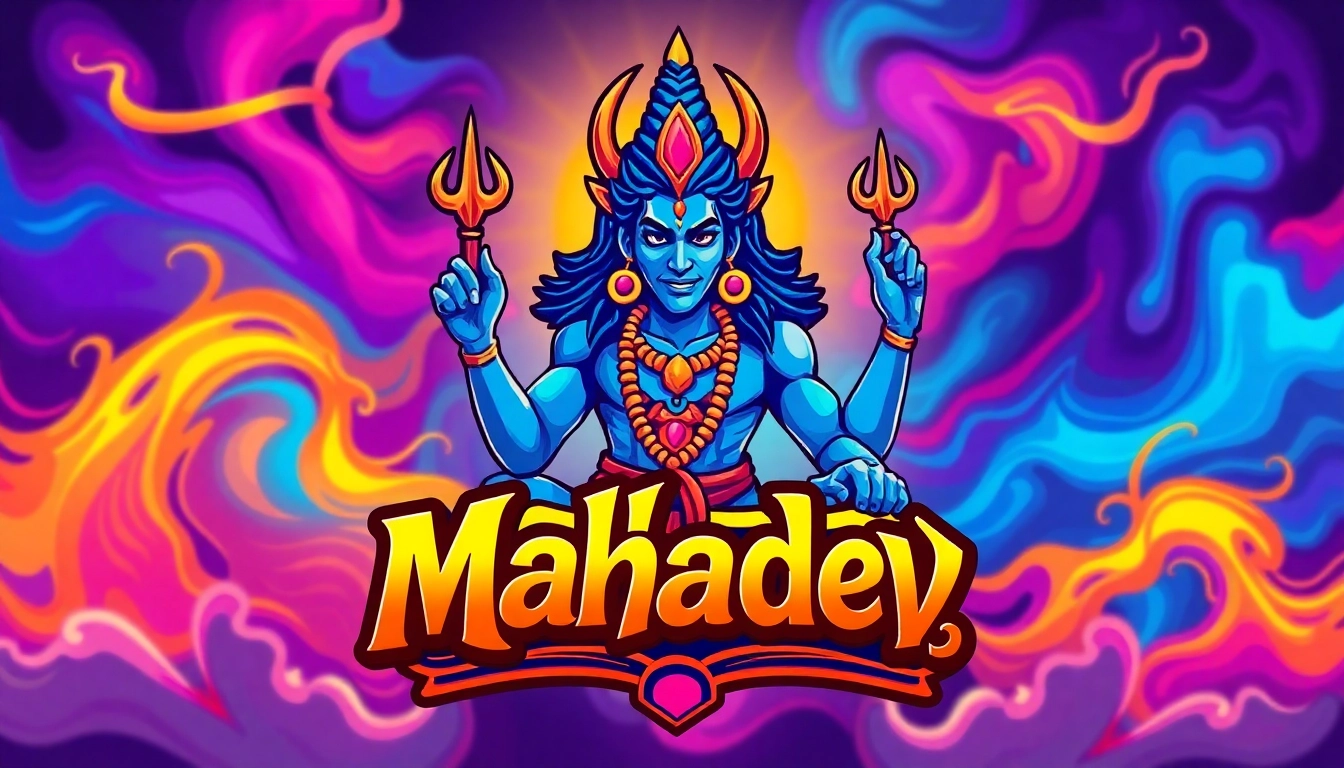 Mahadev book logo showing a vibrant graphic design related to online betting platform and