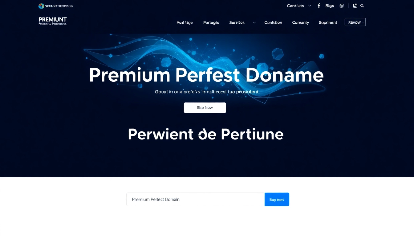 Illustration of a professional and modern perfect domain name website showcasing trusted