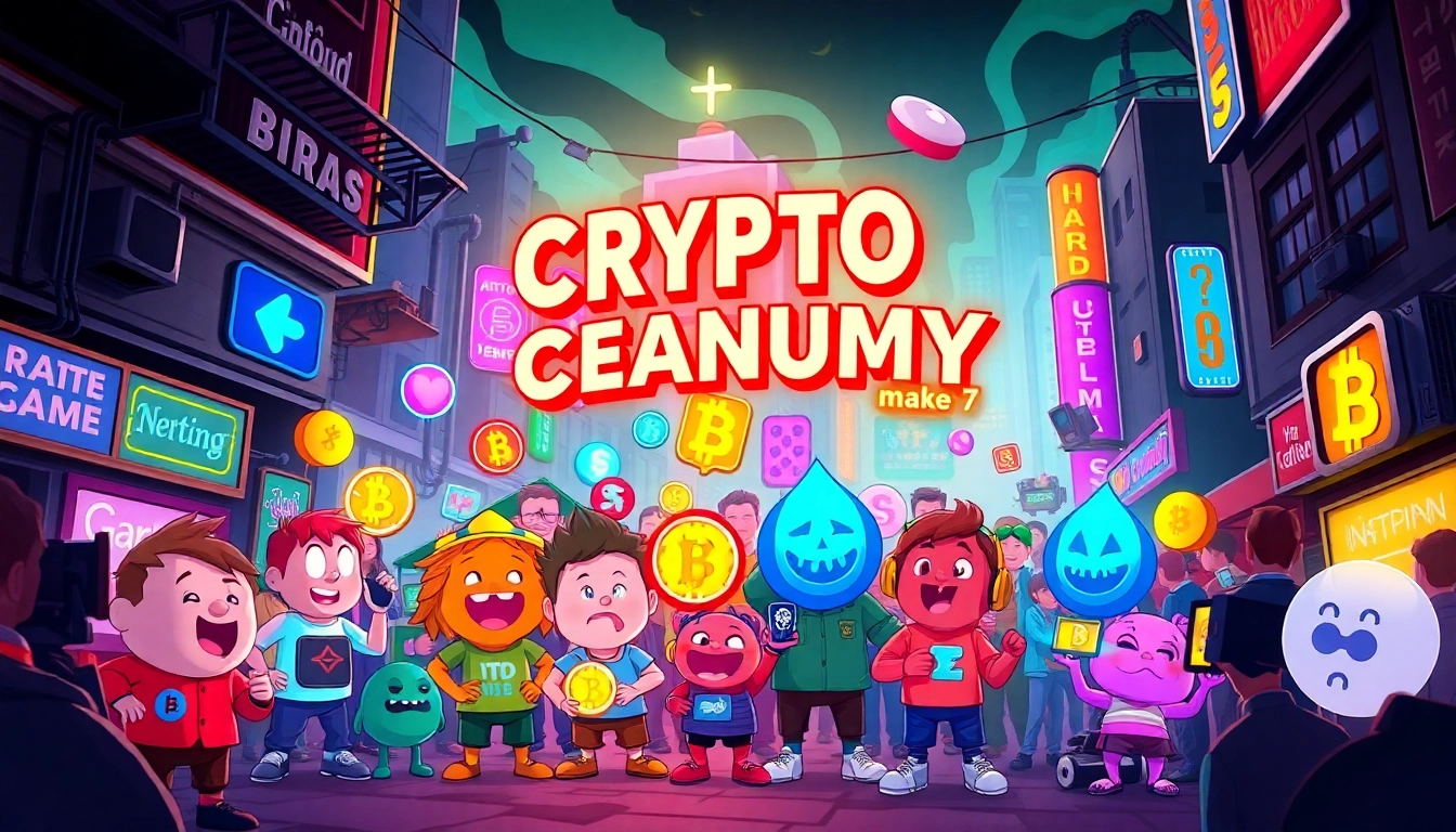 The Crypto Community Meme merges humor and blockchain tech with vibrant characters and meme