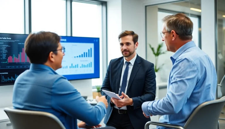 Canadian business owner reviewing group retirement services with advisor for comprehensive