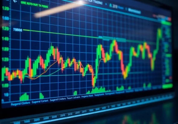 Trading view platform displaying real-time market charts and trading analysis showing detailed