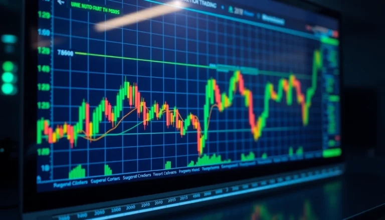 Trading view platform displaying real-time market charts and trading analysis showing detailed