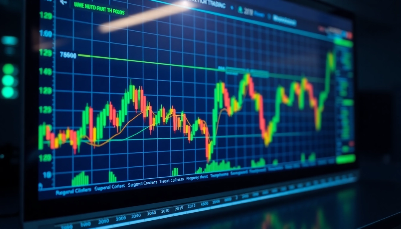 Trading view platform displaying real-time market charts and trading analysis showing detailed