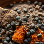Black Pepper Powder shown in a rustic bowl with fresh spices, highlighting its rich texture and