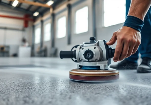 Concrete grinding Birmingham professionals using diamond grinders to achieve smooth, polished