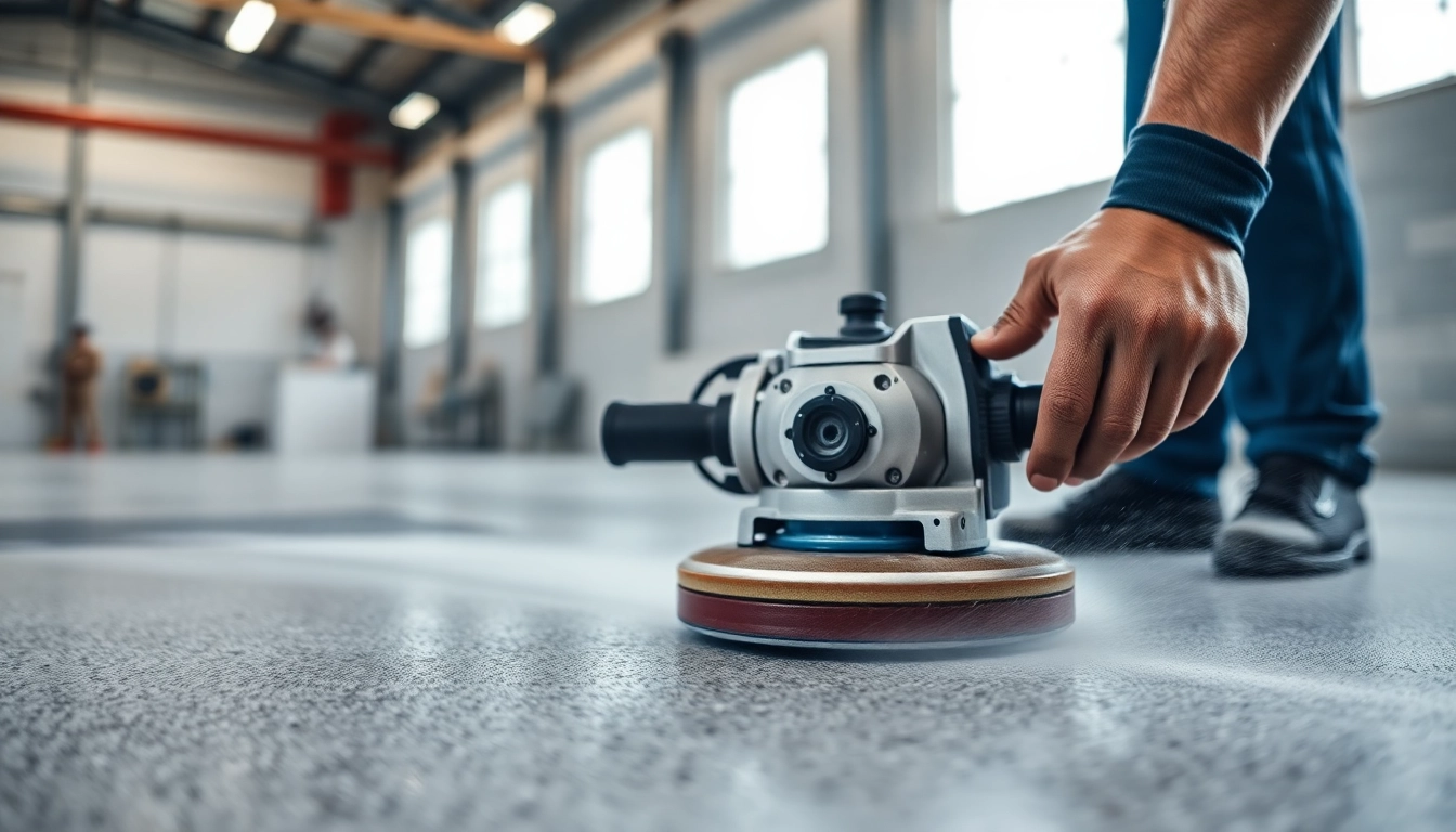 Concrete grinding Birmingham professionals using diamond grinders to achieve smooth, polished