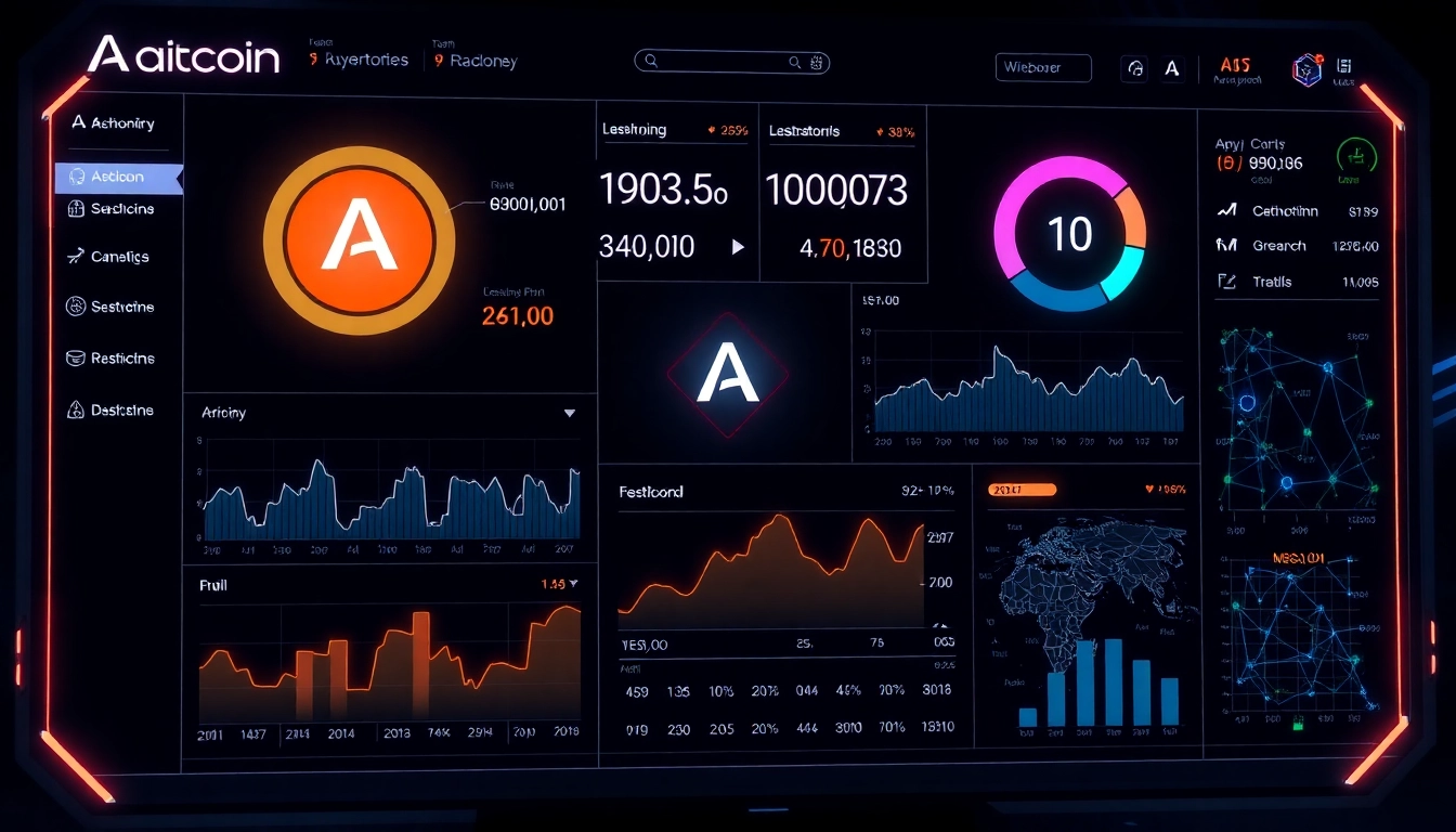 Advanced aicoin trading platform with live charts, market data, and blockchain icons